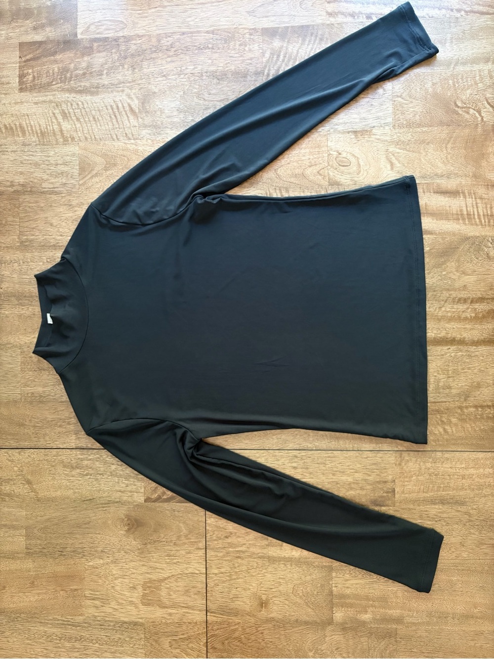 a new day Women’s Mesh Double-Lined Black Mock-Neck Top